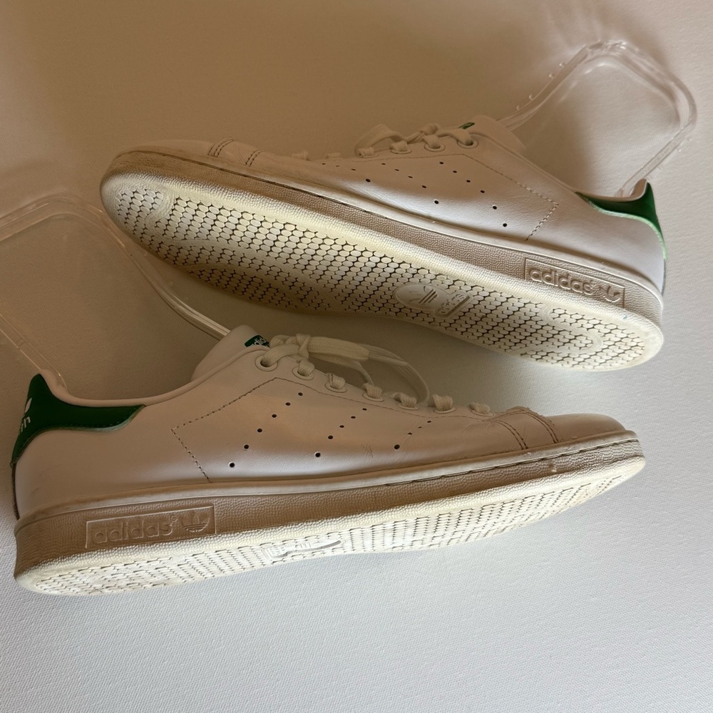 Adidas‎ Stan Smith White Green Leather Sneakers Classic Tennis Shoes 9 - Picture 5 of 10